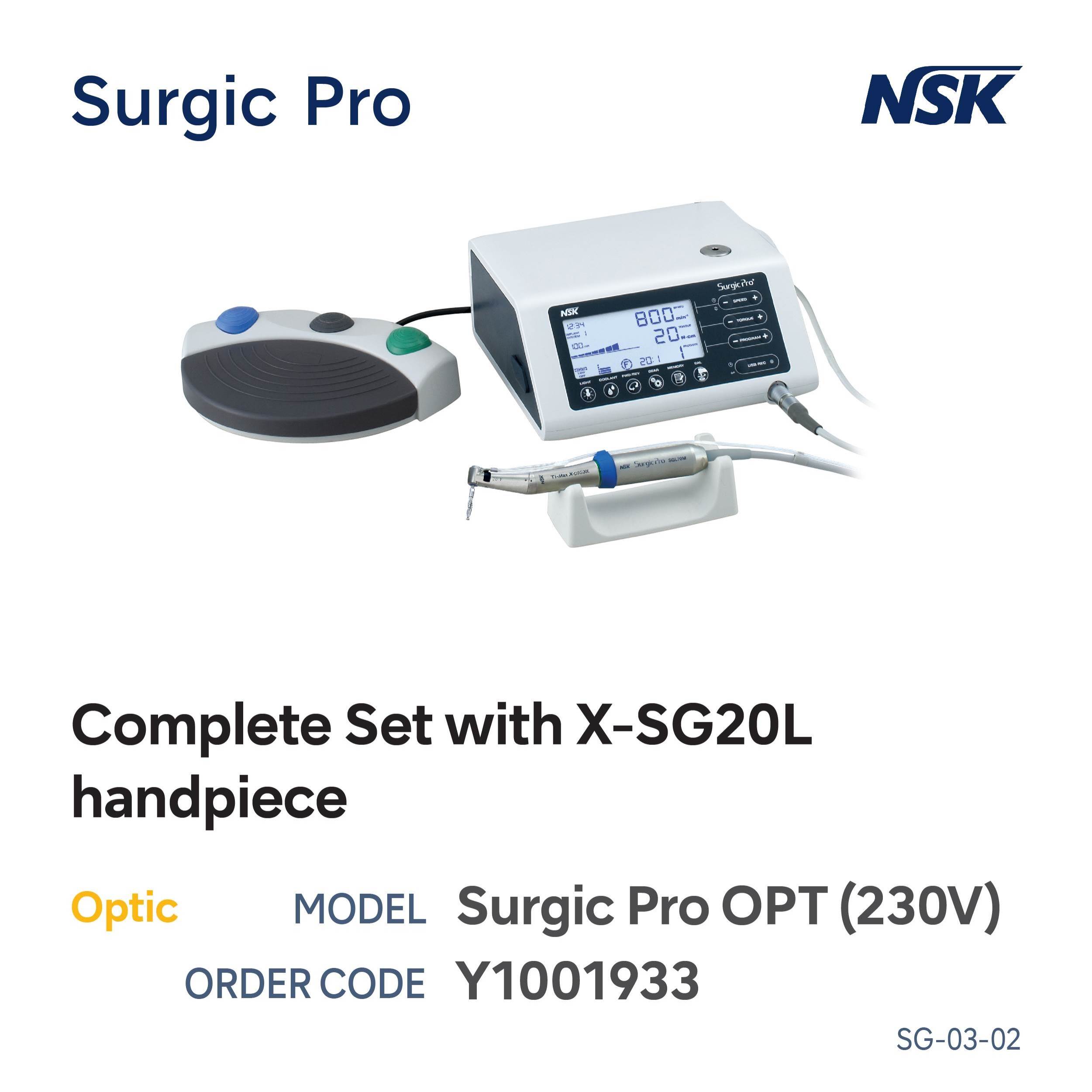 Surgic Pro Optic D 230 V With XSG20L Handpiece